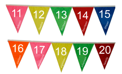 Number And Name Bunting (1-20)